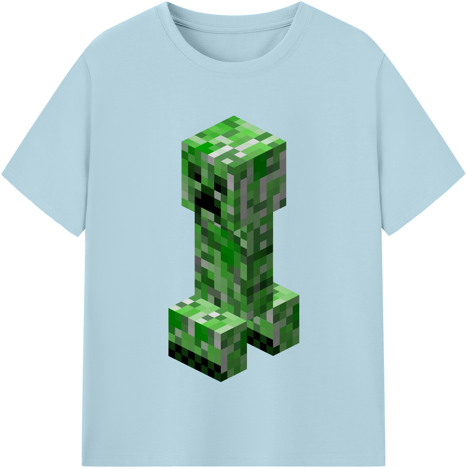 （画像用） マインクラフト ブロックの世界 Minecraft MC Block world 綿100％半袖Tシャツ（フロントプリント）
